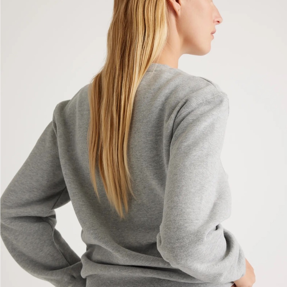 NEW Quince Organic Heavyweight Fleece Boyfriend Crew Sz XS - Picture 3 of 8